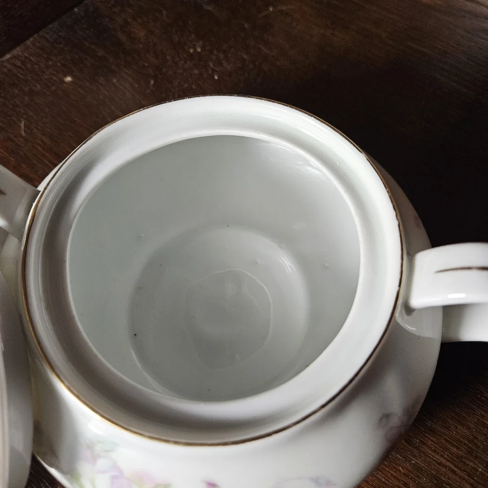 Floral Porcelain Sugar Bowl